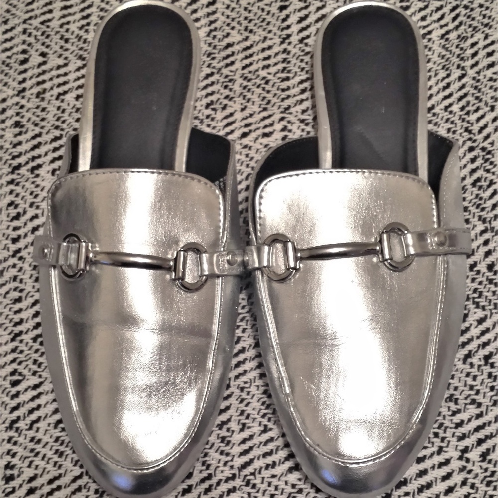 Brash Metallic Silver Slides
